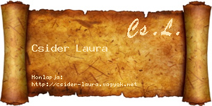 Csider Laura névjegykártya